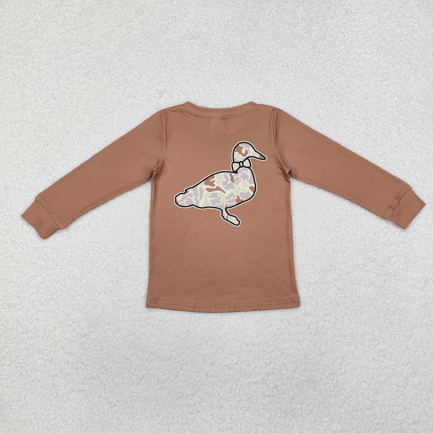RTS BT0950 Baby Boys Brown Camo Ducks Long Sleeve Tee Shirts Tops