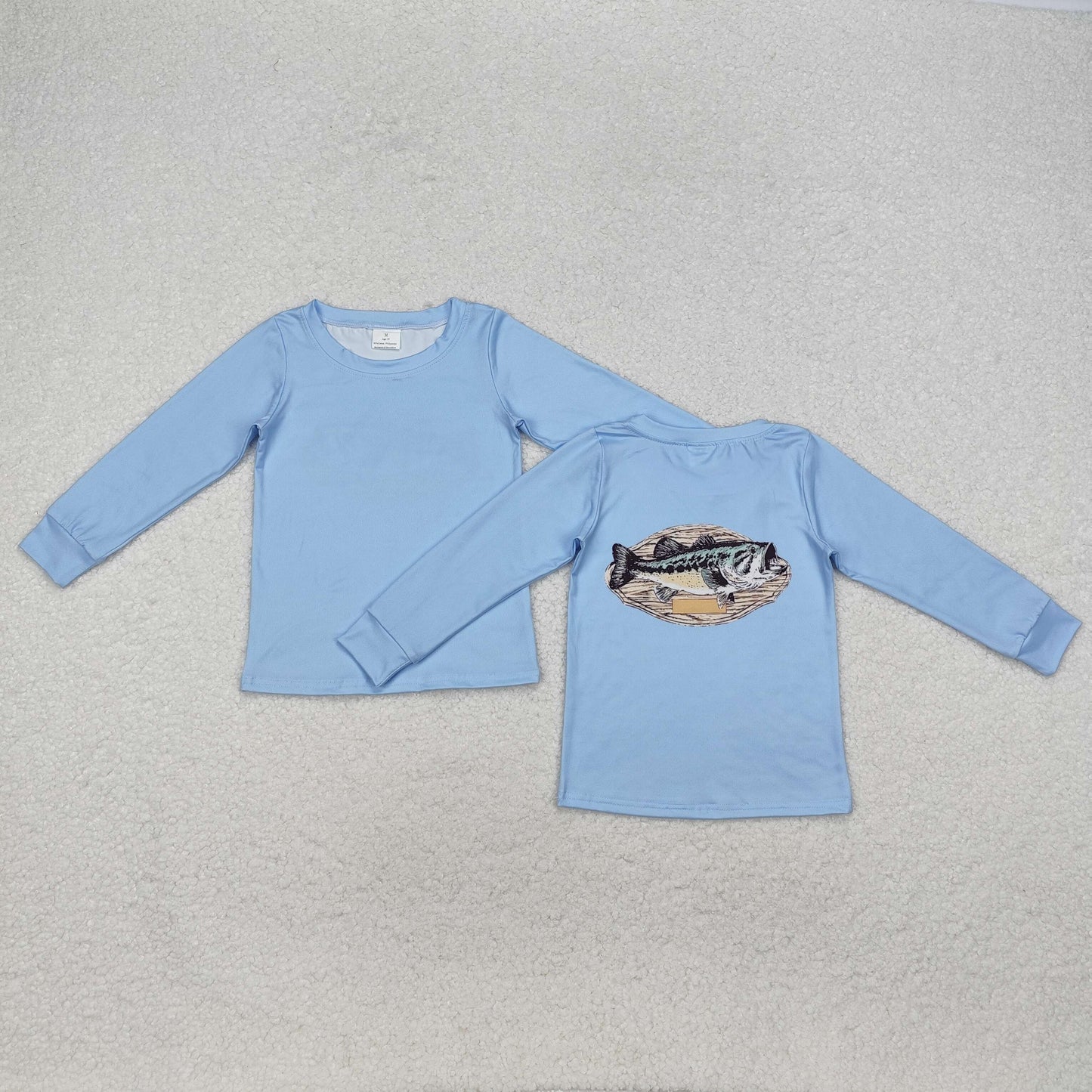 BT0952 Light blue long sleeves fishing kids boys hunting shirt
