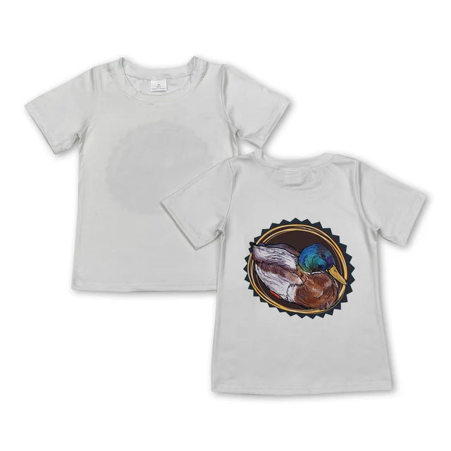 RTS Sibling Short sleeves beige duck baby boy hunting shirt