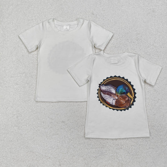 RTS Short sleeves beige duck baby boy hunting shirt