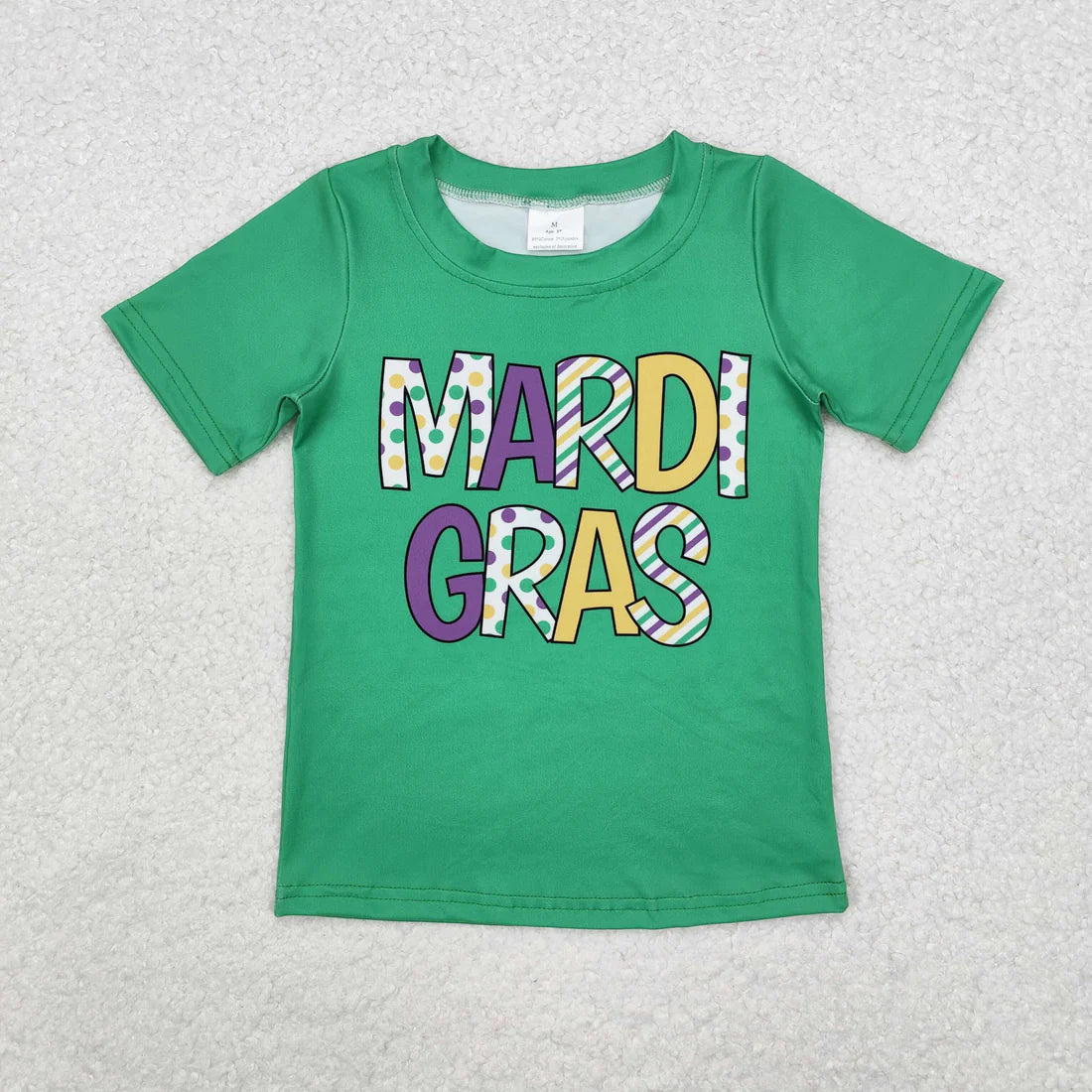 2.27 RST Sibling Baby Boys Girls Short Sleeve Mardigras T-shirts Top