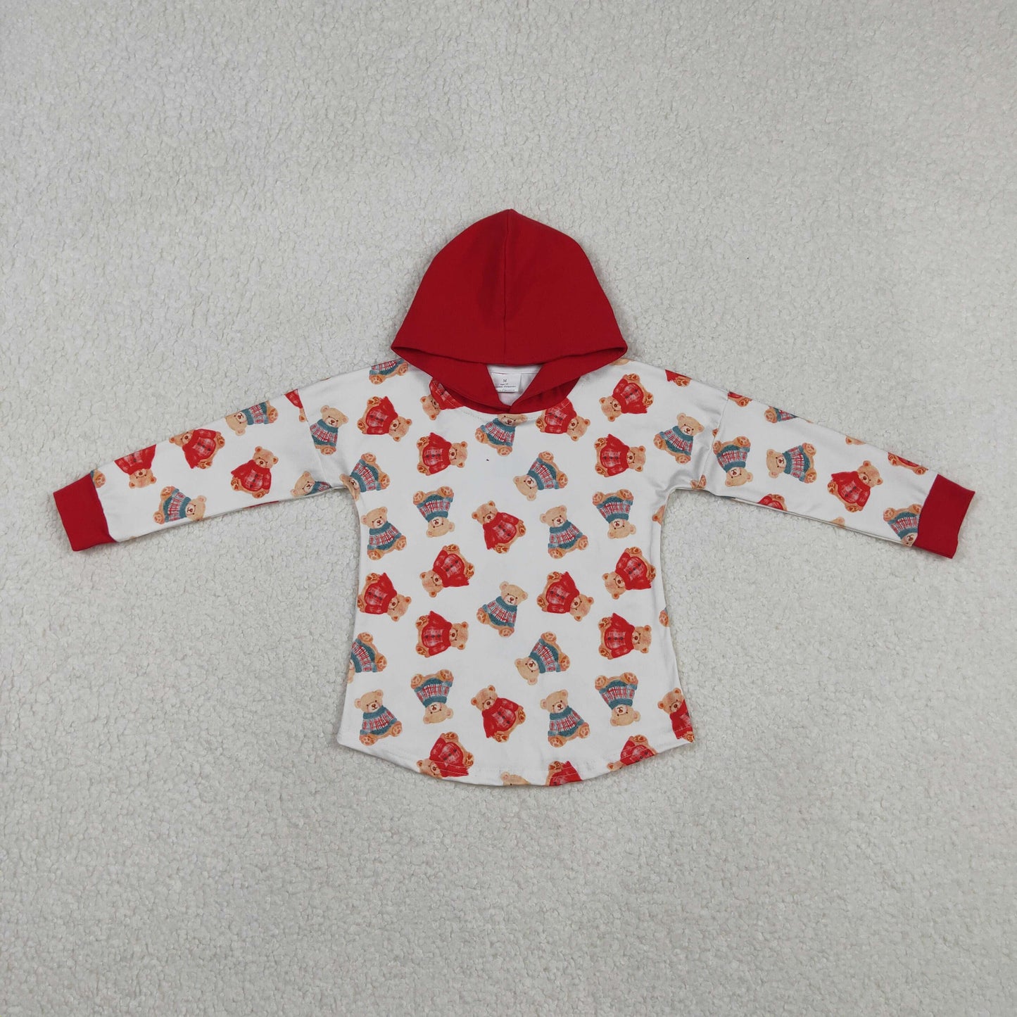 11.14 RTS NO MOQ （In stock）BT1056 Baby Boys Long Sleeve Bears Plaid Hoodies Top