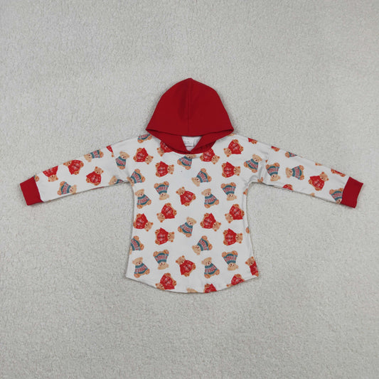 11.14 RTS NO MOQ （In stock）BT1056 Baby Boys Long Sleeve Bears Plaid Hoodies Top