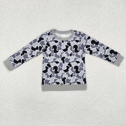 BT1061 Long sleeves grey camo kids boys shirt