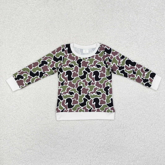 BT1062 Long sleeves green camo kids boys shirt