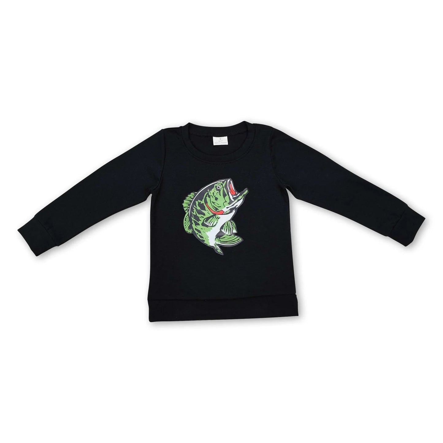9.30 RTS Sibling Baby Kids Black Pink Offset Fishing Long Sleeves Tee Shirts Tops