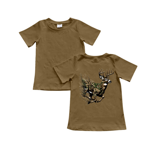 Baby Boys Deer Brown Hunting Tee Shirts Tops Preorder BT1079