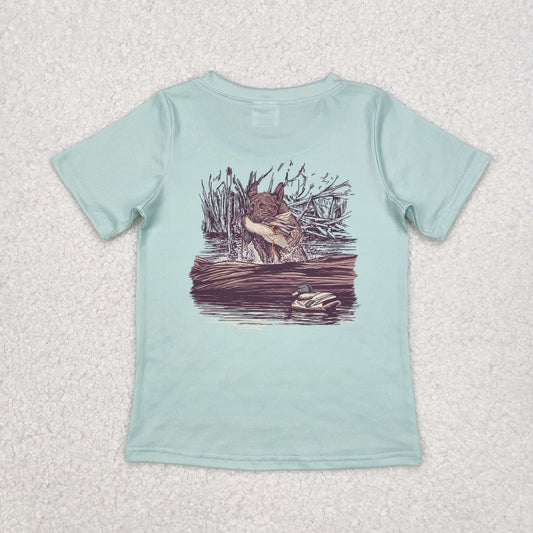 BT1081  Short sleeves dog duck kids boys hunting shirt