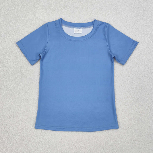 BT1082  Short sleeves light blue dog kids boys hunting shirt