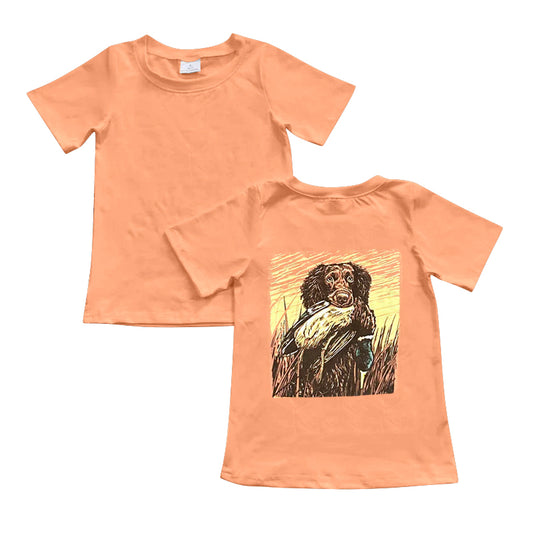 Baby Boys Orange Dog Duck Hunting Tee Shirts Tops Preorder BT1084