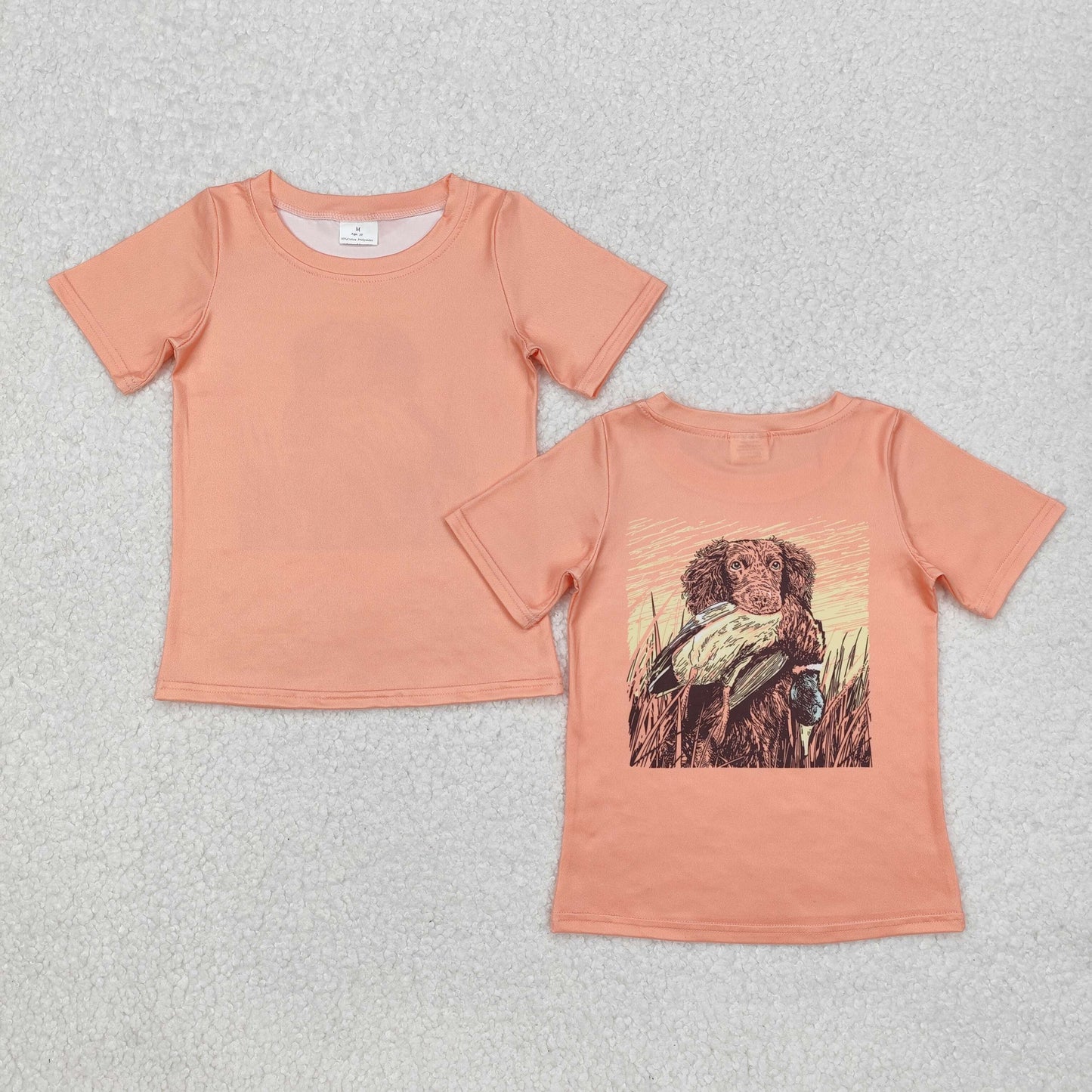 BT1084  Short sleeves hunting dog duck kids boys shirt