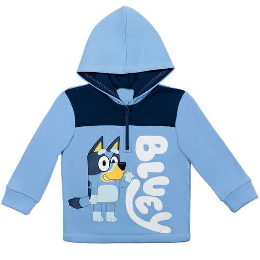 BT1085 Baby Girls Blue Dog Hooded Long Sleeve Tops Preorder