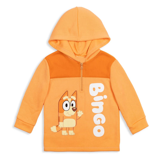 BT1086 Baby Girls Orange Dog Hooded Long Sleeve Tops Preorder
