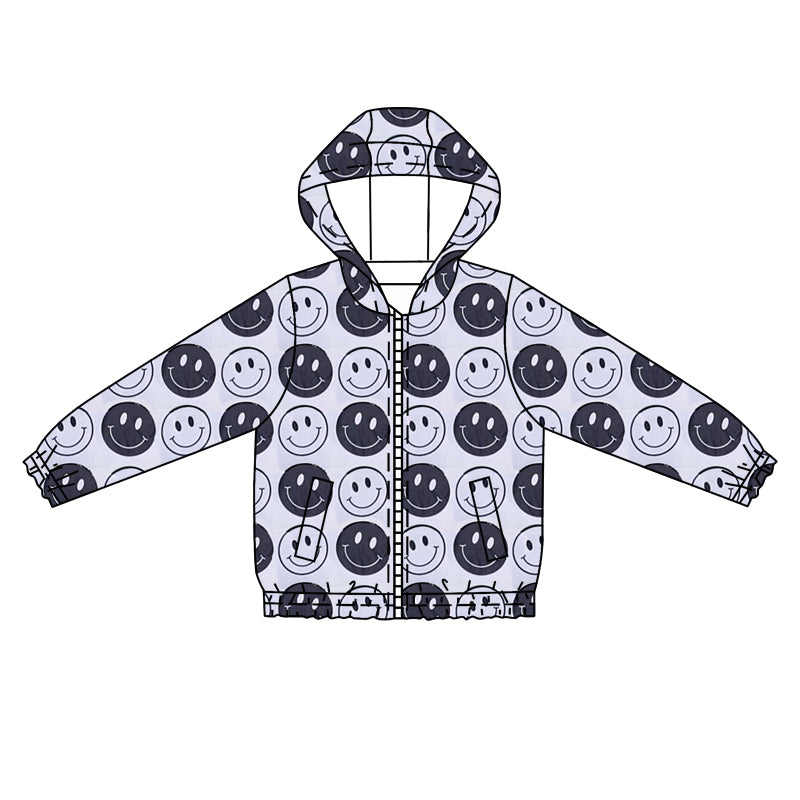BT1087 Baby Boys Grey Smile Hooded Top Zip Tops Preorder
