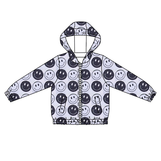 BT1087 Baby Boys Grey Smile Hooded Top Zip Tops Preorder