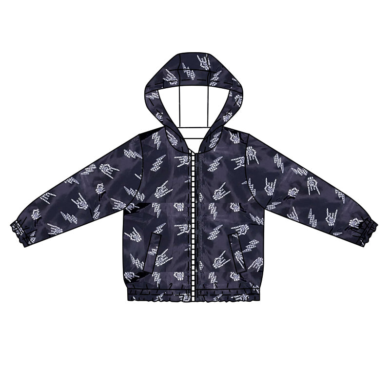 BT1088 Baby Boys Black Flash Hooded Top Zip Tops Preorder