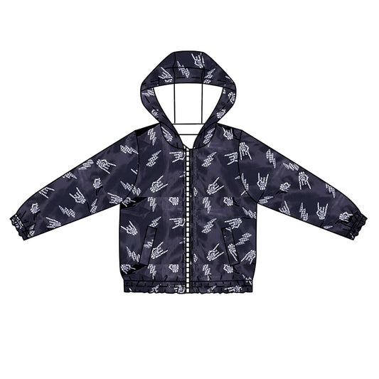 BT1088 Baby Boys Black Flash Hooded Top Zip Tops Preorder