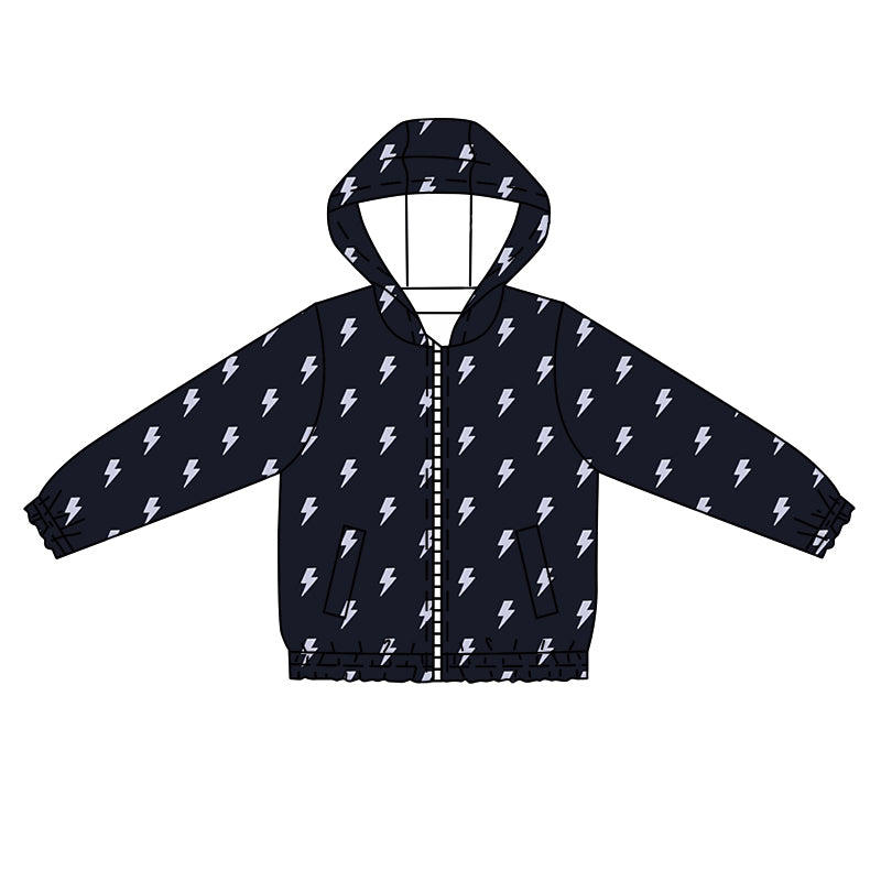 BT1089 Baby Boys Black White Flash Hooded Top Zip Tops Preorder