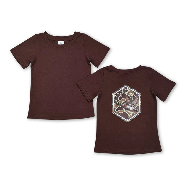 USA Warehouse (IN STOCK) Sibling Boys Hunting Camo Polo Shirts & Printed Toddler T-Shirts