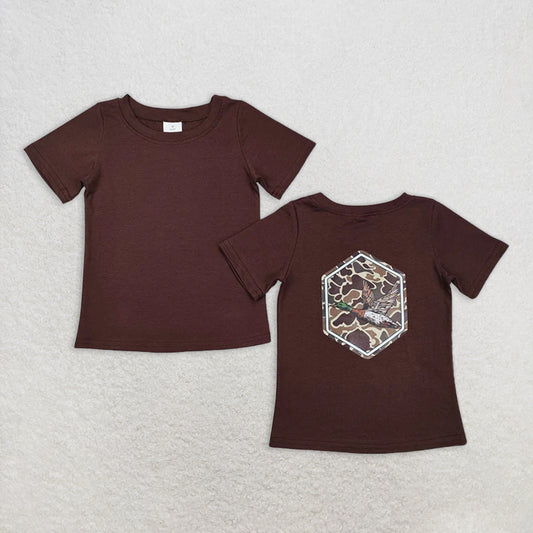 BT1090 RTS NO MOQ Baby Boys Summer Tops Baby Boys Brwon Camo Duck Short Sleeve Tee Shirts Tops Preorder