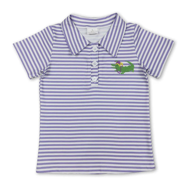 RTS Sibling Short sleeves stripe pelican kids boys polo shirt