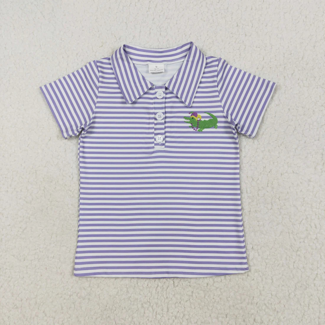 12.30 RST Sibling Baby Boys Mardigras Button Polo Shirts Top