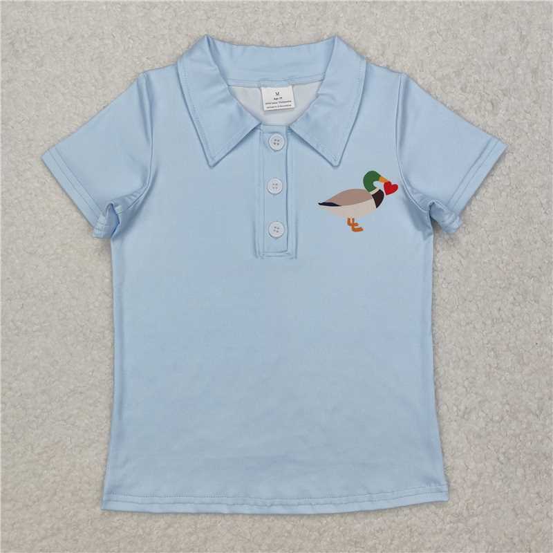 BT1106Baby Boys Duck Blue Short Sleeve Polo Shirt Top