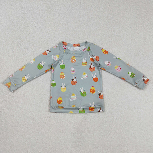 9.25 RTS Sibling Baby Boys Girls Eggs Rabbits Easter Tee Shirts Top