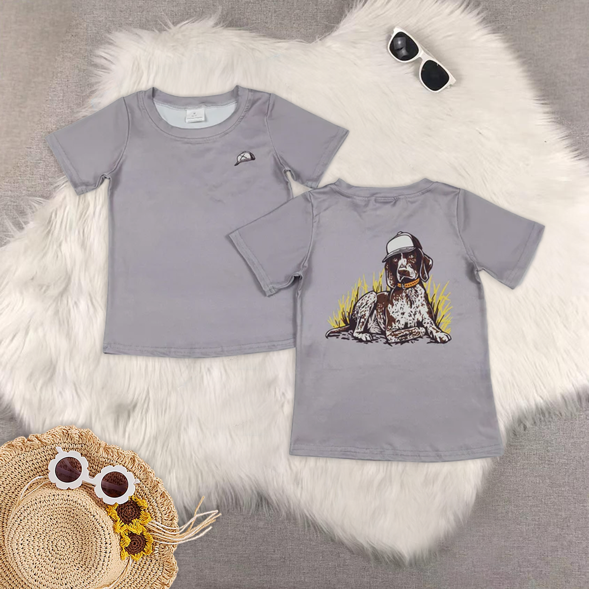 8.02 RTS Sibling Baby Boys Summer Tops Short sleeves blue duck kids boys shirt