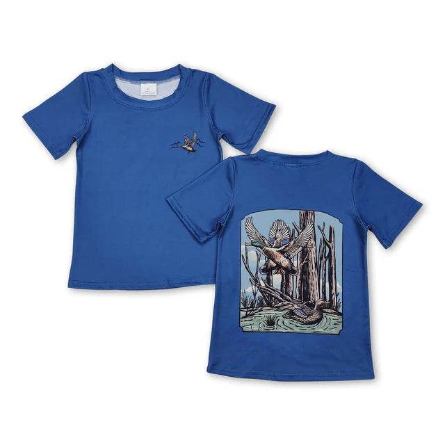 RTS Sibling Short sleeves blue duck kids boys shirt