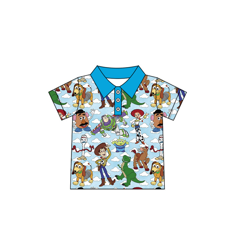 FLOWERSBlue pocket top dog toy shorts boys summer outfits