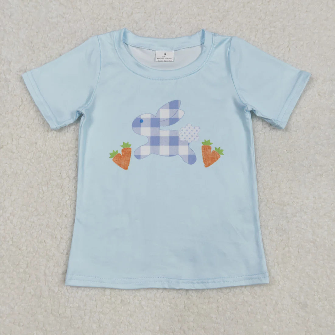 12.6 RST Sibling Baby Girls Short Sleeve Flowers Cross Rabbits Eggs Easter T-shirts Tops