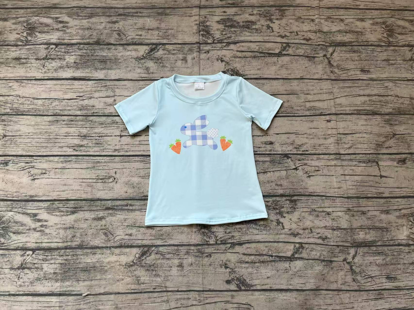 GT0941Short sleeves cheer blue kids girls team shirt