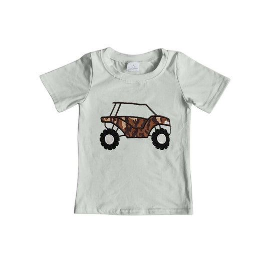 BT1178Kids Boys Short Sleeve Shirt Brown Bottomland Camo Pattern Casual Fit Youth Clothing