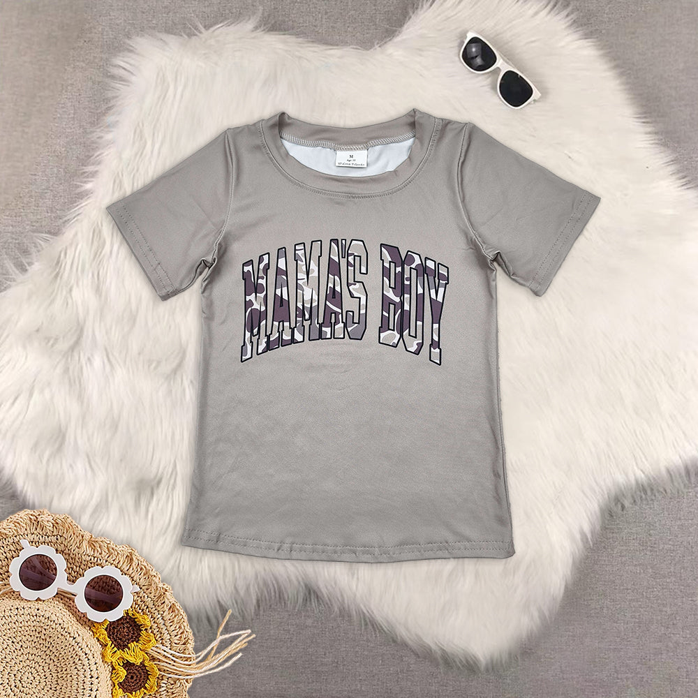 8.18   Sibling Baby Boys Summer Tops Short sleeves camo mama's boy kids T-shirt