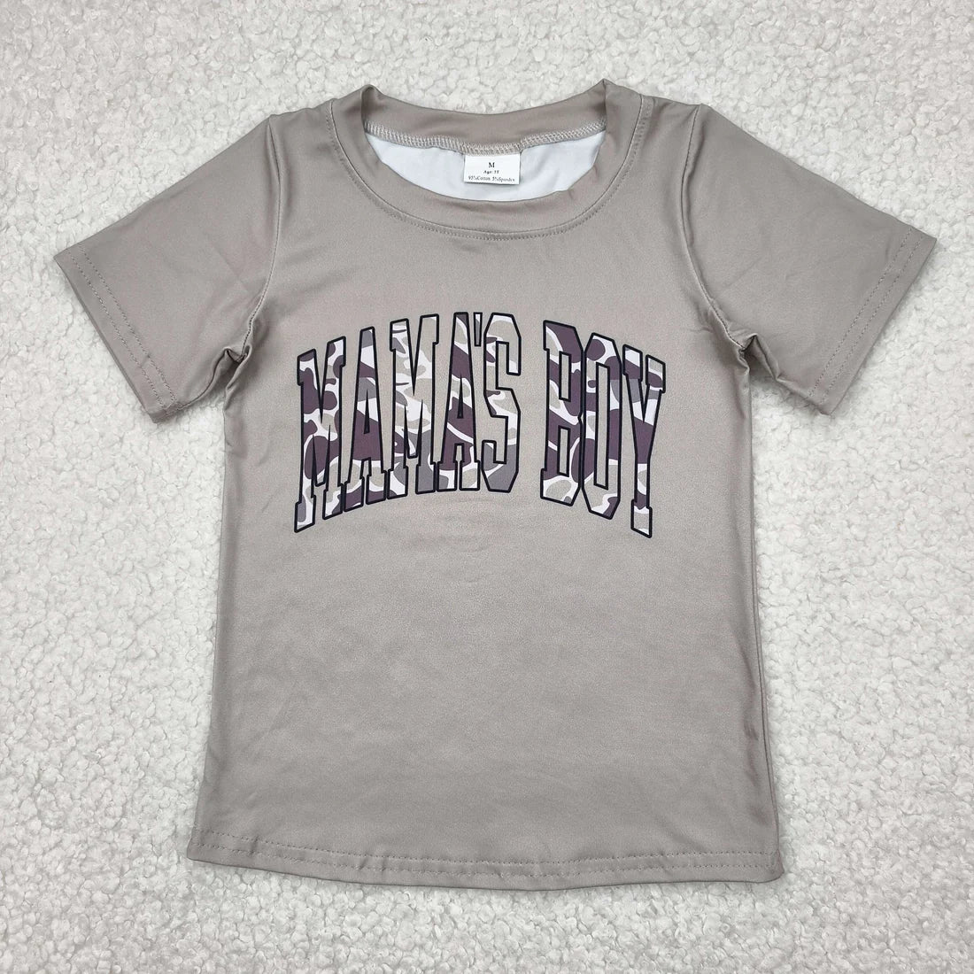 12.20 RST Sibling Baby Boys Short Sleeves Camo Mama's Boy Tee Shirts Tops