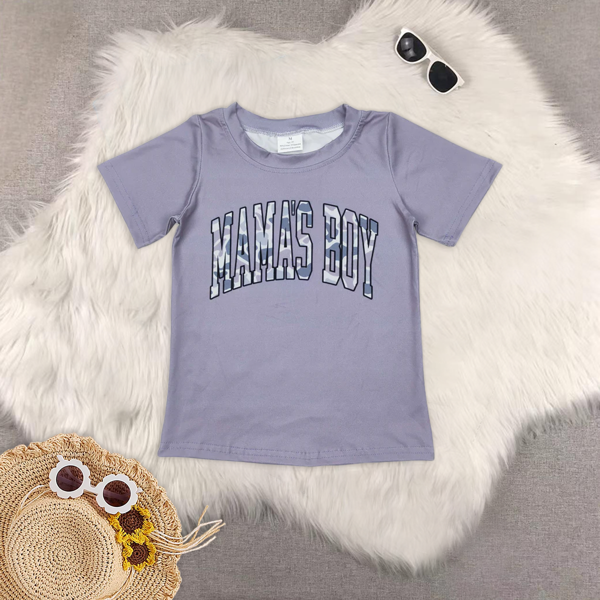 8.18   Sibling Baby Boys Summer Tops Short sleeves camo mama's boy kids T-shirt
