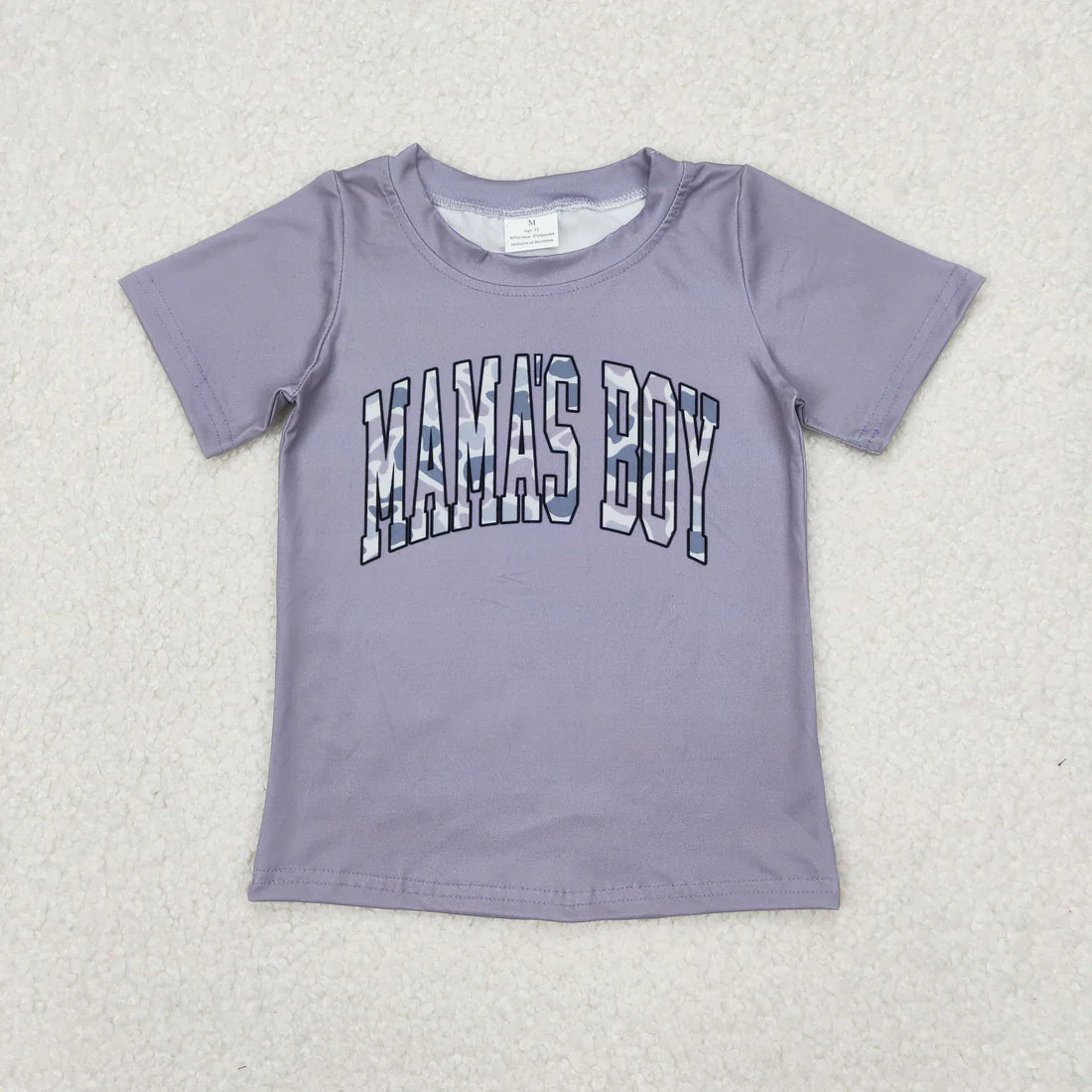 12.20 RST Sibling Baby Boys Short Sleeves Camo Mama's Boy Tee Shirts Tops