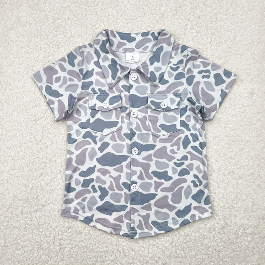 6.10  BT1202SRTS NO MOQ Baby Boys Summer Tops toddler boys clothes camouflage short Sleeve Top