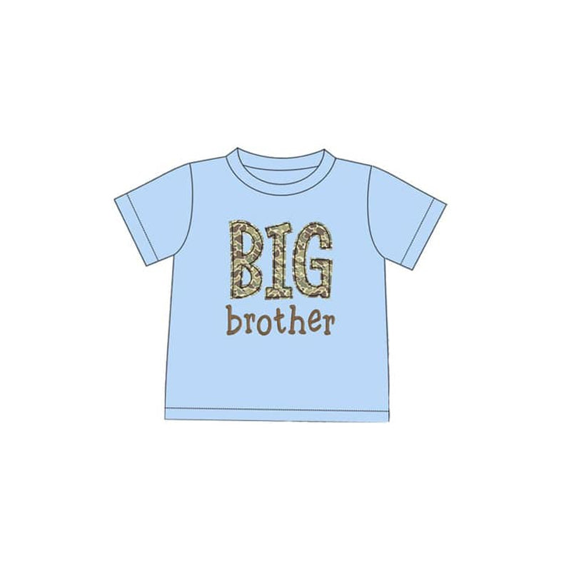 Kids Boys Camo Short Sleeve Shirt LIL Brother Printed Casual Top for Children