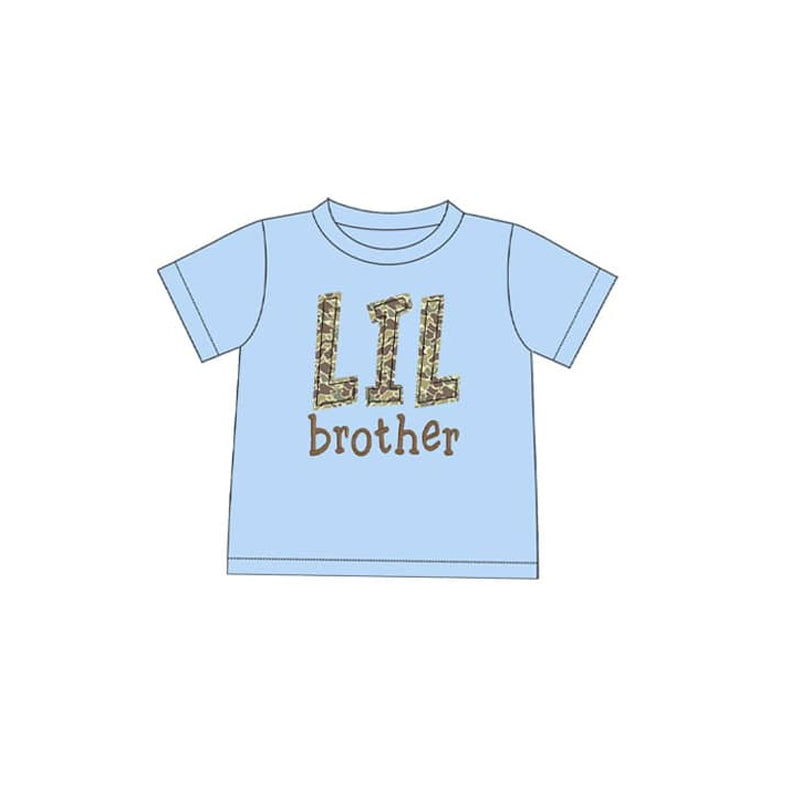 Kids Boys Camo Short Sleeve Shirt LIL Brother Printed Casual Top for Children