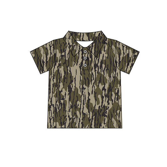 BT1207Boys Bottomland Camouflage Short Sleeve Polo Shirt Casual Lightweight Top for Kids