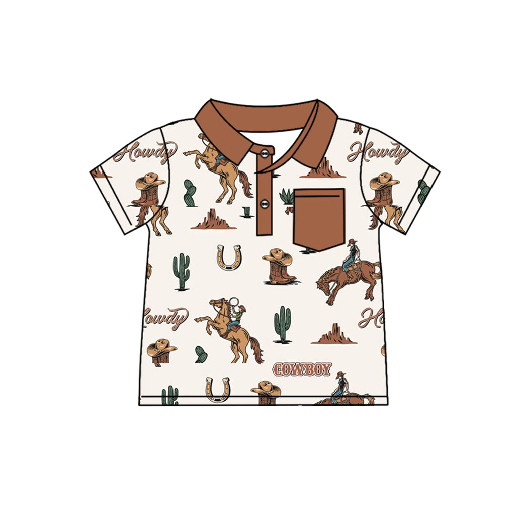 6.06 Pre orderBrown Rodeo Horse Cowboy Western Pajamas for Boy - Kids' Sleepwear Comfortable Nighttime Clothing