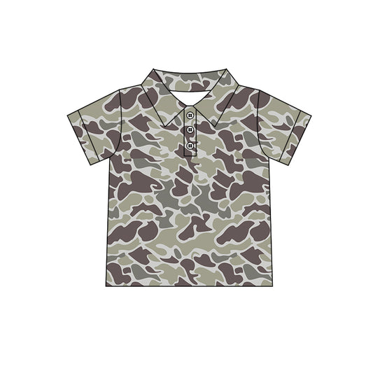 6.06  BT1211 Pre order  Short sleeves camo print kids boys polo shirt