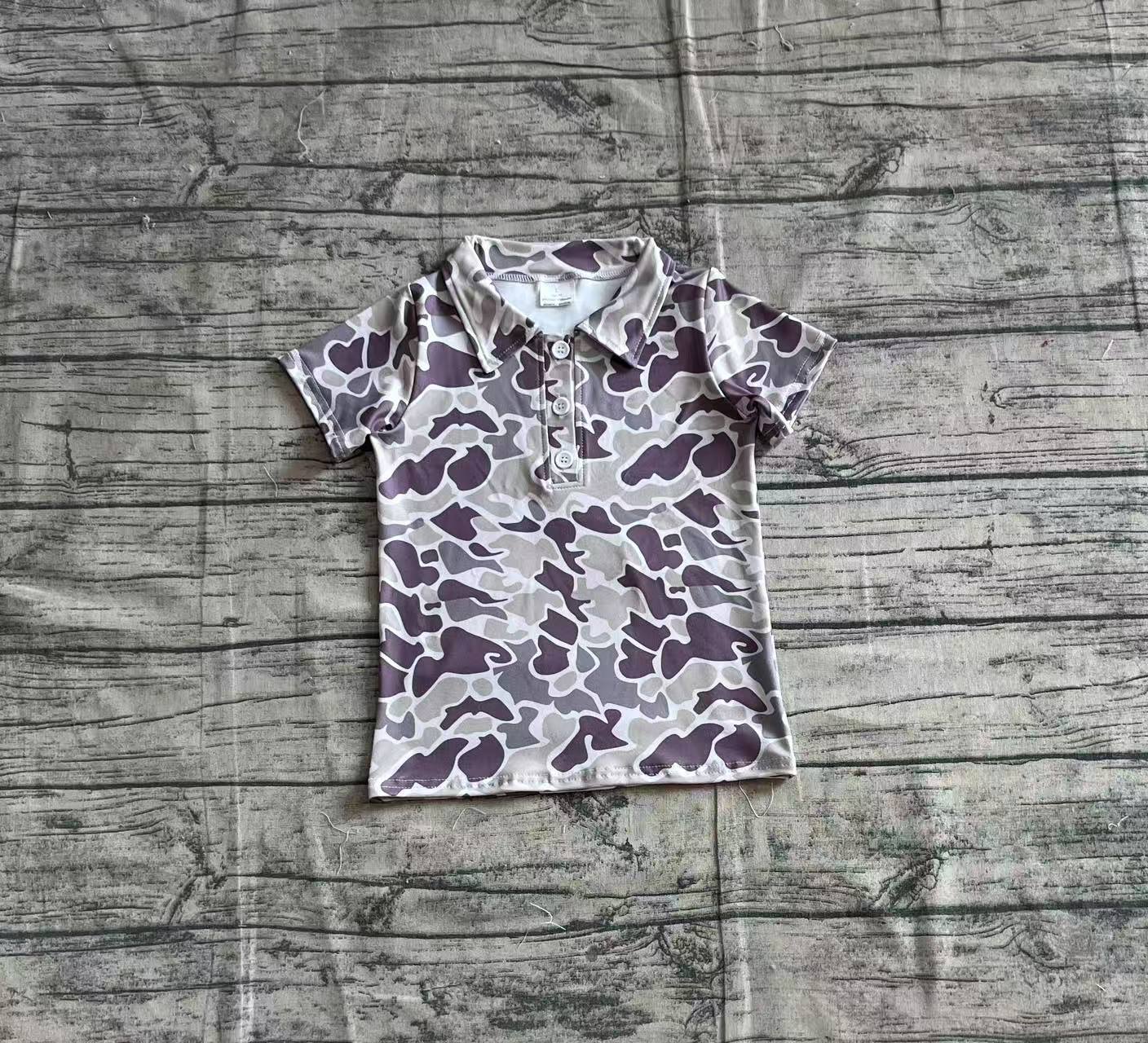 5.15 BT1211 Sample 10days Arrived RTS Short sleeves camo print kids boys polo shirt