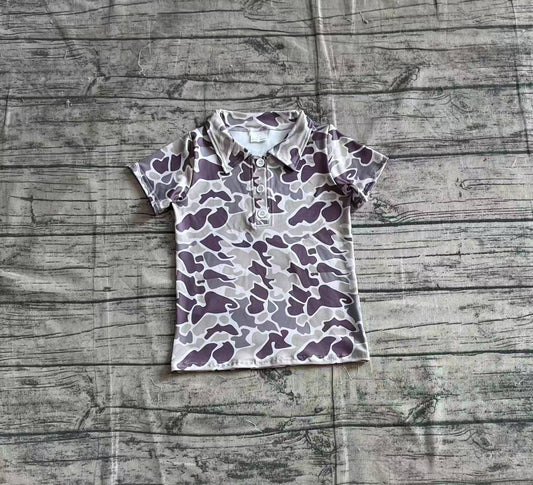 5.15 BT1211 Sample 10days Arrived RTS Short sleeves camo print kids boys polo shirt