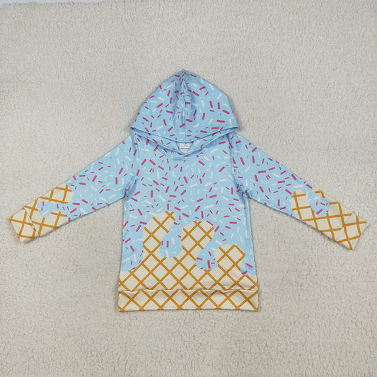 USA Shop (in stock)BT1270 Baby Boys Long Sleeve Tops Toddler Ice Cream Drip Long Sleeve Hoodie Top