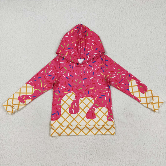 USA Shop (in stock)BT1271 Baby Boys Long Sleeve Tops Baby Kids Pink Long Sleeves Team Sprinkles Drips Hoodies Tops