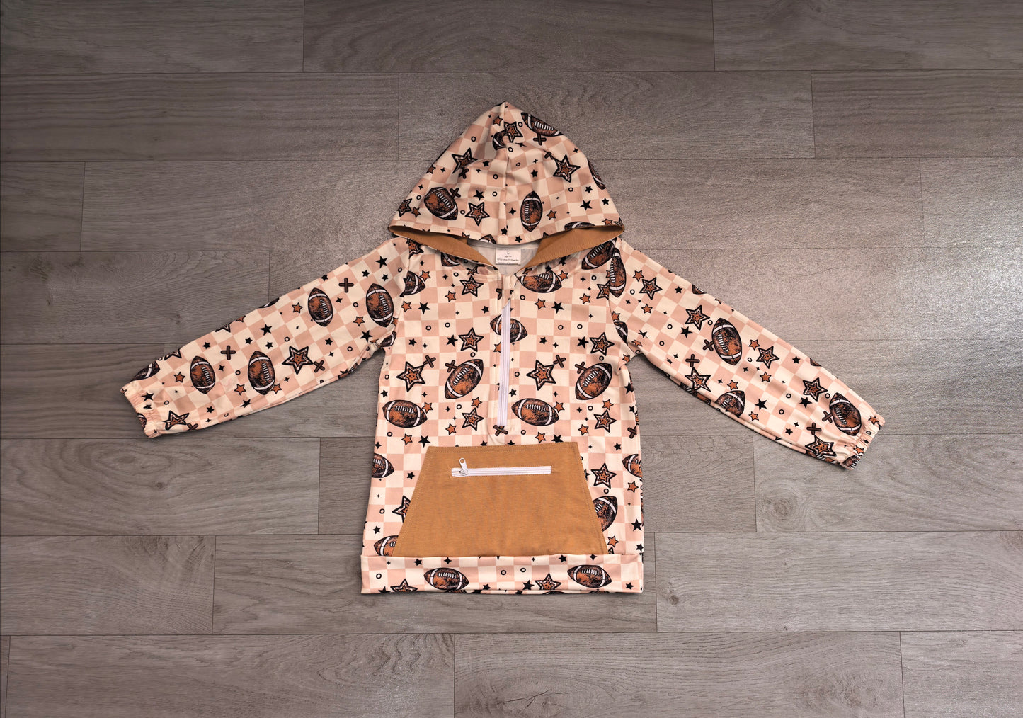 BT1318 Sample No Moq milk silk Baby Boys Long Sleeves Football Stars Pocket Zipper Team Hoodies Top