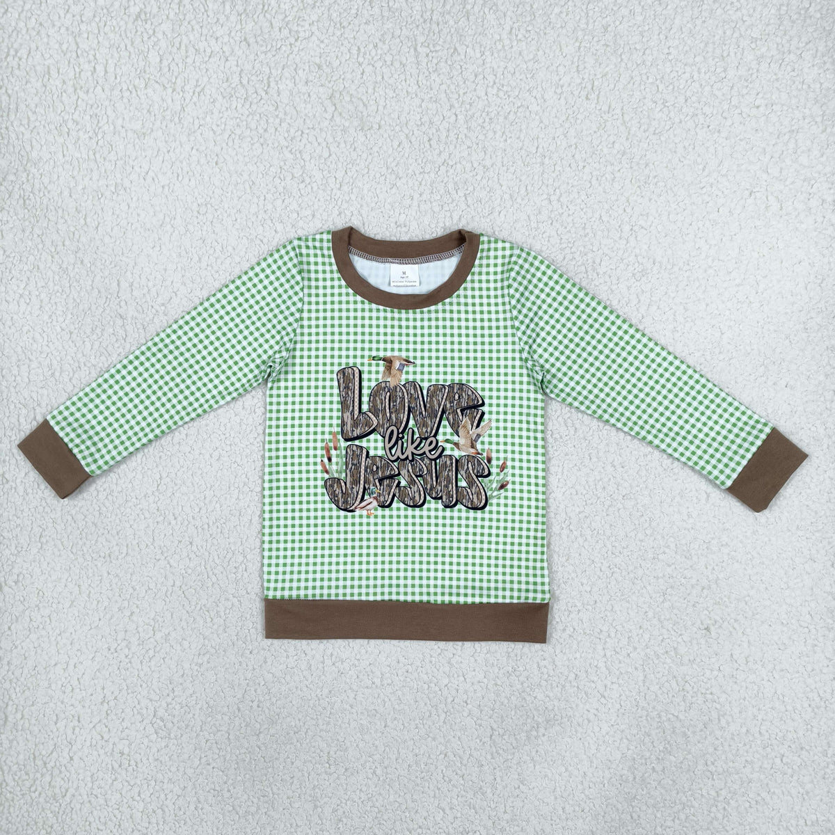 RTS NO MOQ （In stock）milk silk BT1320 Baby Boys Green Plaid Ducks Western Tee Shirts Top Casual Daily Wear